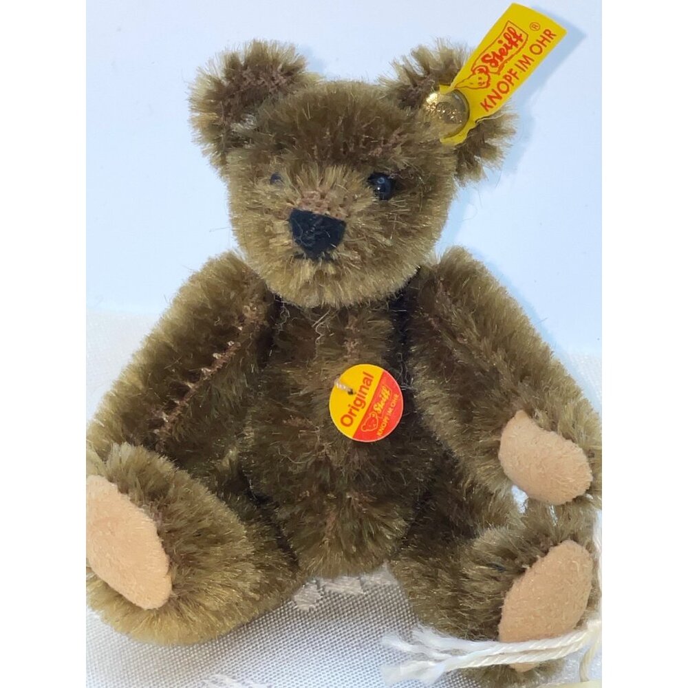 Steiff Mini Teddy Bear 6cm Brown Mohair Historic Miniatures 1909 Replica